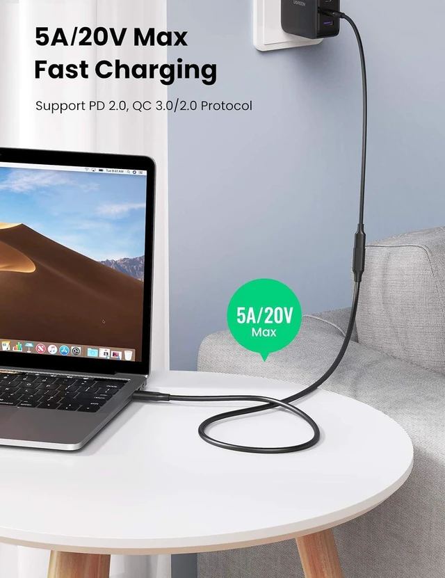 Alt view image 6 of 7 - USB Type C Extension Cable (10Gbps), USB 3.2 Type C Male to Female Fast Charging, Compatible with MacBook Pro iPad Pro Dell XPS Surface Switch DJI Mavic Dongle Hub,3FT