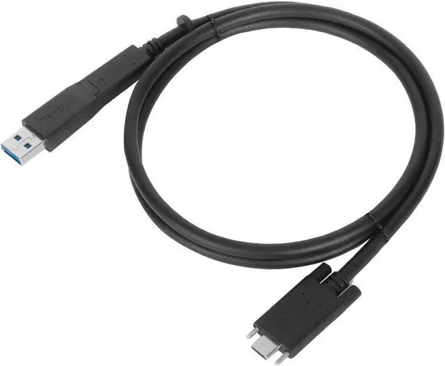 Alt view image 7 of 7 - Targus 1M USB-C Male with Screw to USB-C Male Cable with USB-A Tether, Black (ACC1133GLX)