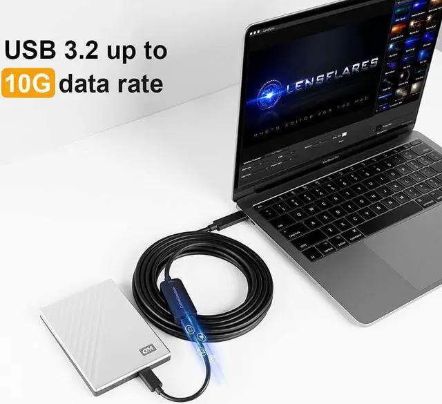 Alt view image 4 of 7 - USB 3.1 Type C to USB Female Extension Cable 16.4 Feet, CableCreation 10Gbps USB-C Fast Data Transfer Cord Compatible with Oculus Quest 2, Oculus Rift VR, Mouse, Keyboard, Printer, HDD, Black 5 Meters