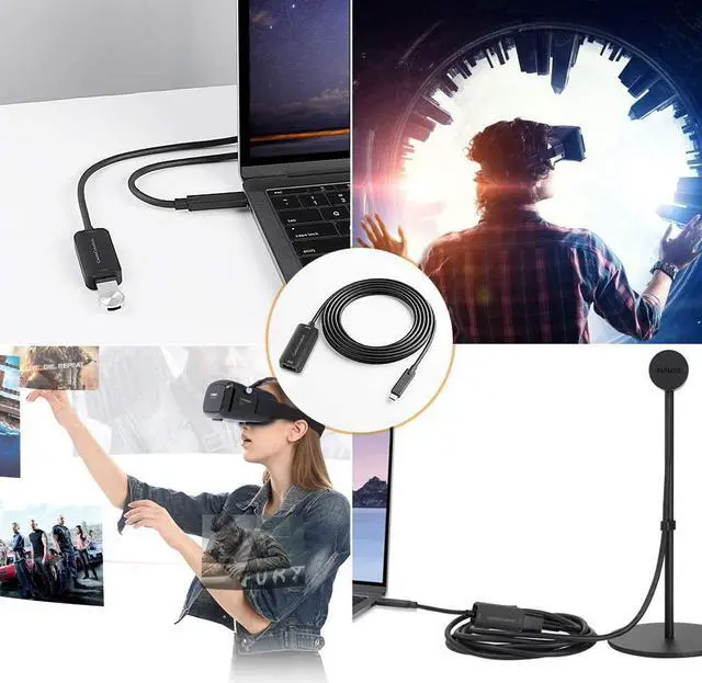 Alt view image 6 of 7 - USB 3.1 Type C to USB Female Extension Cable 16.4 Feet, CableCreation 10Gbps USB-C Fast Data Transfer Cord Compatible with Oculus Quest 2, Oculus Rift VR, Mouse, Keyboard, Printer, HDD, Black 5 Meters