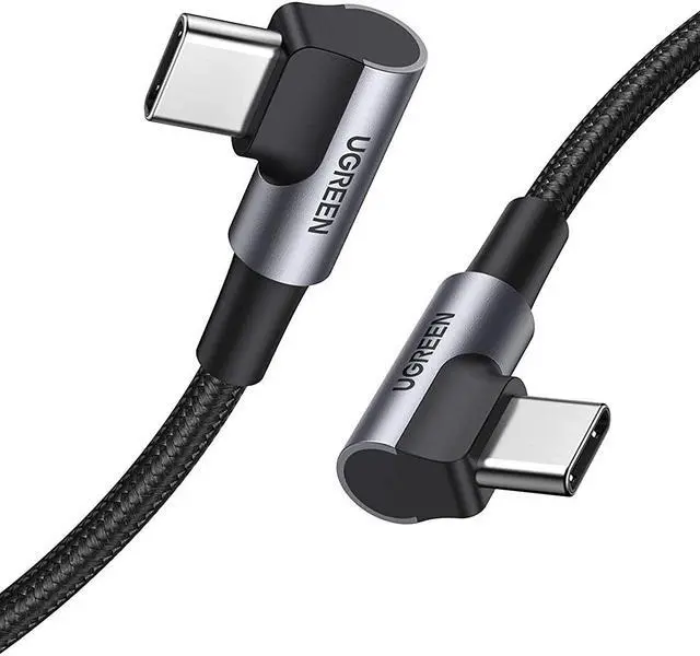 Main image of UGREEN USB-C to USB-C Cable Right Angle 60W Power Delivery Fast Charging Cord Compatible with Nintendo Switch Google Pixel 4 3 XL Samsung Galaxy Note 20 10 S20 S10 MacBook Air iPad Pro 2020 3FT
