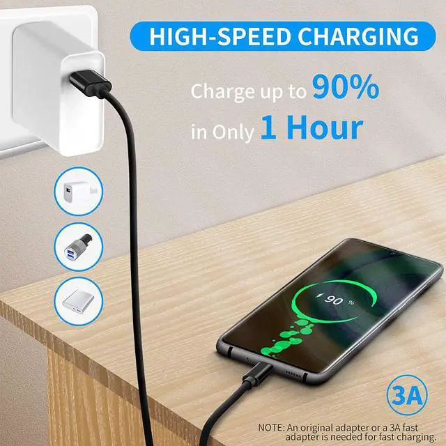 Alt view image 2 of 7 - Android Auto USB C Cable [3-Pack, 3FT], USB 3.1 Gen 2 to USB C Cable, Type C 3A Fast Charge & 10Gbps Data Sync Cord for iPhone 15 Pro Max, Samsung Galaxy S22/S21/20/10/9 Note20/10/9, Pixel 7, Moto, LG