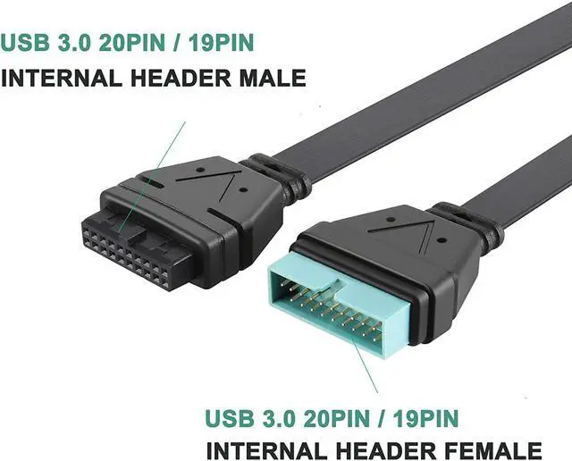 Alt view image 2 of 5 - USB 3.0 Header Extension Cable, JoyReken USB 3.0 Internal 19/20 Pin Header Extender | USB 3 Motherboard Adapter | 7 inch