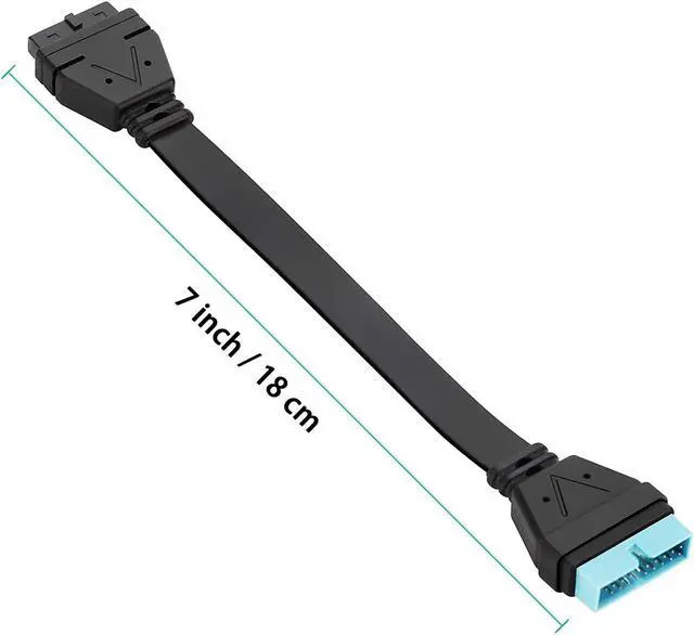 Alt view image 3 of 5 - USB 3.0 Header Extension Cable, JoyReken USB 3.0 Internal 19/20 Pin Header Extender | USB 3 Motherboard Adapter | 7 inch