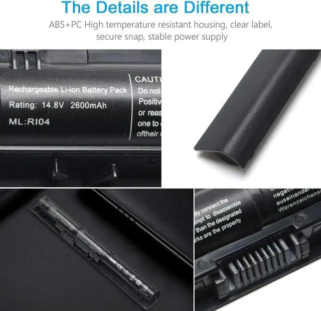 Alt view image 5 of 7 - New RI04 RI06XL Laptop Battery for HP ProBook 450 455 470 G3 Series,Envy 15-Q001TX,805294-001 811063-421 805047-851 HSTNN-PB6Q HSTNN-DB7B HSTNN-Q94C HSTNN-Q95C HSTNN-Q97C HSTNN-LB6Z P3G15AA Notebook