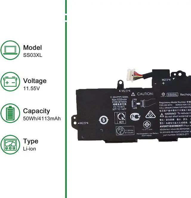 Alt view image 2 of 5 - JIAZIJIA SS03XL 933321-855 HSTNN-DB8J Battery for Hp EliteBook 840 846 G5 ZBook 14U G6 Series 932823-271 932823-2B1 932823-421 HSTNN-LB8G 932823-1C1 HSTNN-IB8C