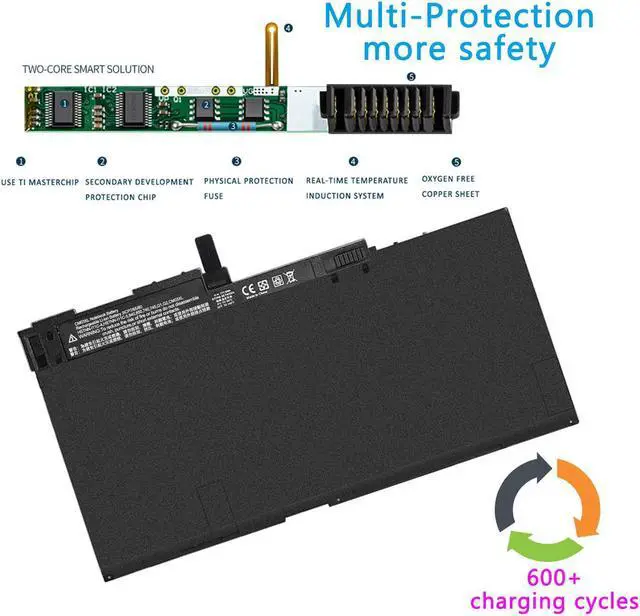 Alt view image 4 of 6 - Aslanka CM03XL CO06XL Battery Replacement,11.1V / 50Wh Laptop Battery Compatible HP EliteBook 740 745 840 G1 G2 Series 716724-421 717376-001 CM03050XL CM03050XL-PL- 1 Year Warranty