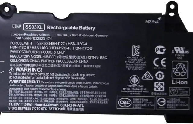 Alt view image 2 of 4 - SS03XL Laptop Battery Replacement for Hp EliteBook 730 735 740 745 830 840 846 G5 735 745 840 G6 ZBook 14U G5 G6 Series Notebook HSTNN-LB8G HSTNN-DB8J HSTNN-IB8C 932823-421 11.55V 50Wh