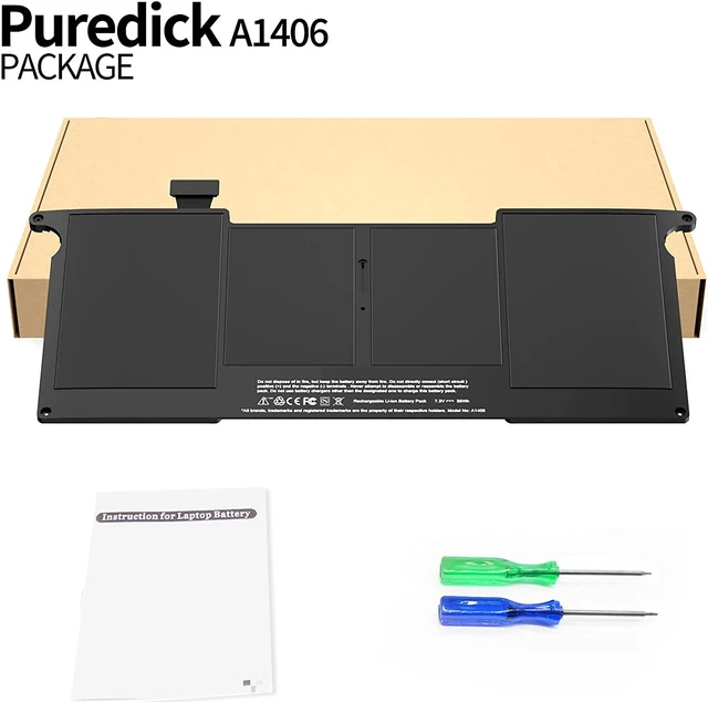Alt view image 7 of 7 - A1406 A1465 Battery, Puredick Replacement Battery for MacBook Air 11 inch A1465 (2012-2015 Version) and A1370 (Mid 2011 Version) - High-Performance and Longevity