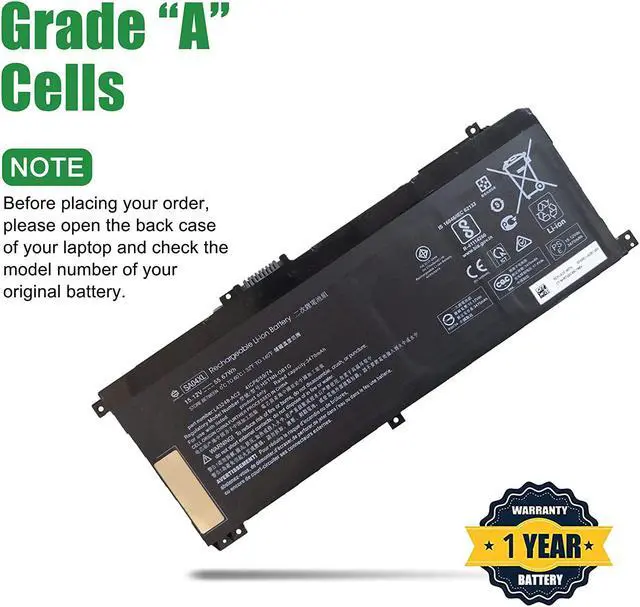 Alt view image 4 of 6 - JIAZIJIA SA04XL L43267-005 HSTNN-OB1G L43248-AC2 Battery for Hp Envy X360 15-DR0010TX Series HSTNN-LB8O 824561-001 L43248-421 HSTNN-UB7U L43248-541 15.12V 55.67Wh 3470mAh