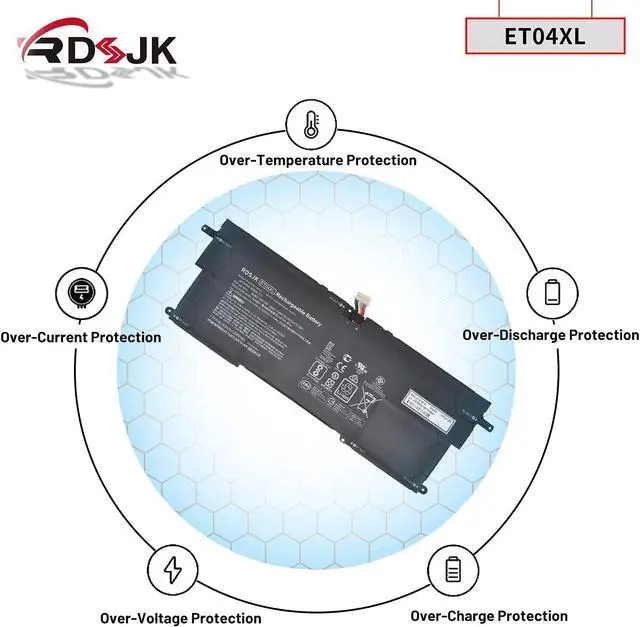 Alt view image 6 of 7 - ET04XL Laptop Battery for HP EliteBook X360 1020 G2 Series ET04049XL 915030-1C1 915030-171 915191-855 HSTNN-IB7U HSN-I09C 7.7V 49.28Wh