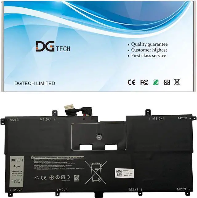 Main image of DGTECH NNF1C HMPFH Laptop Battery for DELL XPS 13 9365 2-in-1 13-9365-D1605TS 13-9365-D1805TS 13-9365-D2805TS 13-9365-D3605TS D3805TS D4605TS Series 0NNF1C NP0V3 P71G P71G001 7.6V 46Wh