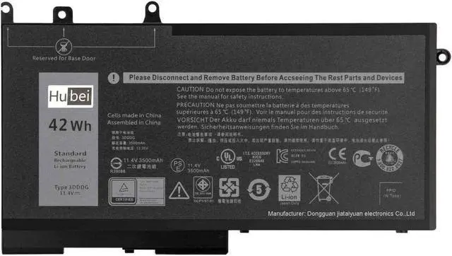 Main image of Hubei 3DDDG 03VC9Y 45N3J 3VC9Y 451-BBZP GJKNX D4CMT 083XPC 83XPC 4YFVG Replacement Laptop Battery for DELL Latitude 15 3520 3530 M3520 12 5280 E5280 14 5480 E5480 15 5580 E5580 Series(11.4V 42Wh)