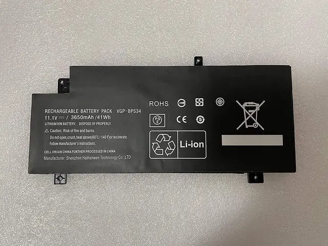 Alt view image 2 of 3 - Powerforlaptop Laptop/Notebook Replacement VGP-BPS34 Battery Compatible with Vaio Fit 15 Touch Vgp-bps34 Vgp-bpl34 Svf15a1bcxs