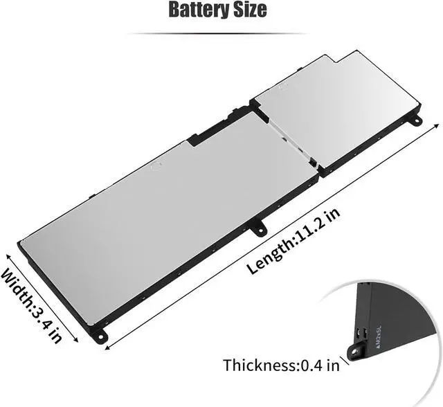 Alt view image 6 of 7 - INTIFO 68Wh C903V Laptop Battery Compatible with Dell Precision 7550 7750 7560 7760 Series Notebook PKWVM CR72X 17C06 447VR [11.4V 68Wh 6-Cell]