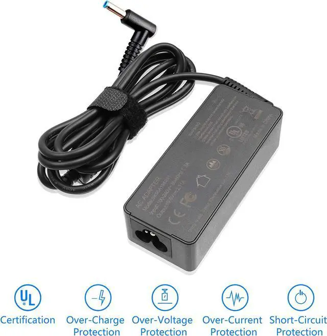 Alt view image 3 of 7 - 19.5V 2.31A 45W Ac Adapter Power Charger for HP Pavilion 11 13 15, HP Stream 11 13 14, Hp Touchsmart 11 13 15, HP Spectre Ultrabook 13 Laptop Power Supply Charger Cord