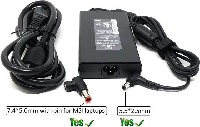 Alt view image 2 of 4 - 19.5V 9.23A AC Adapter Charger Fit for MSI GF63 GF75 GV62 8RD-275 GV62 8RD-276 GE60 GE62VR GE72VR GL62M GS60 GS63 GS63VR GS70 GT60 GT70 GV72 Laptop 180W Power Supply Charger