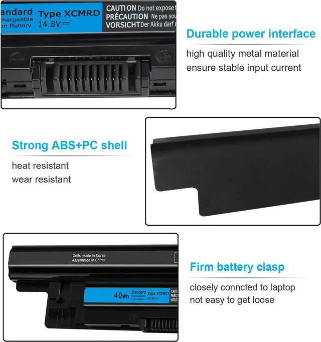 Alt view image 3 of 7 - 40Wh XCMRD 14.8V Battery for Dell Inspiron 15 3000 Series 3542 3543 3521 3537 3531 3541 17 3721 3737 15R 5537 5521 17R 5737 5721 14 3421 3437 3443 14R 5421 Latitude 3540 3440 P28F P40F FW1MN 4WY7C