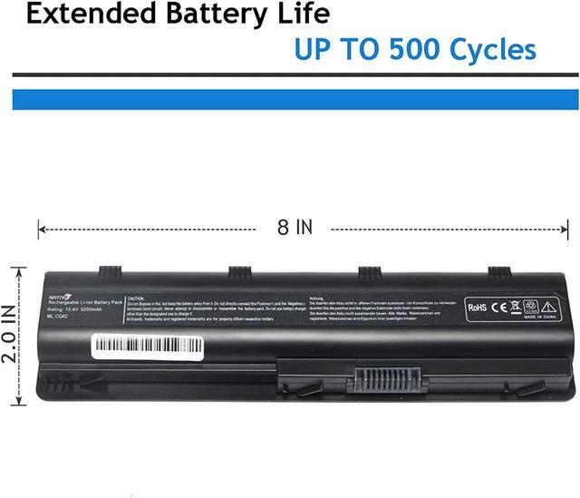 Alt view image 4 of 6 - 593553-001 593554-001 MU06 MU09 Extended Laptop Battery for HP Pavilion G6 G7 G62 G72 G4 / 2000 Notebook PC / DV6 DV7 DM4 / Compaq Presario CQ32 CQ42 CQ43 CQ56 CQ57 CQ62 CQ72[10.8V 5200mAh 6Cell]