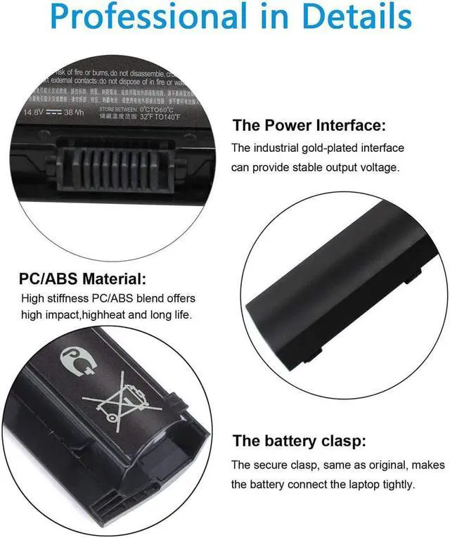 Alt view image 3 of 7 - 800049-001 KI04 Notebook Battery for HP Pavilion 15-ab 15-an 17-g 15t-ab100 17t-g100 17t-s100 cto Series 15-ab143cl 15-ab223cl 15-ab153nr 15-an044nr 14-ab166us 17-ab220nr 17-g133cl 800009-421 TPN-Q158