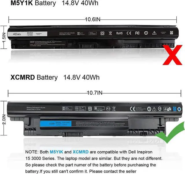 Alt view image 2 of 6 - 40WH XCMRD Battery for Dell Inspiron 15 3000 Series 15-3537 15-3542 15-3543 15-3541 15-3521 15-3531 i3531 i3542-6000bk 17 3721 3737 17R-5737 15R 5537 5521 14 3421 5421 P28F V8VNT - 12 Months Warranty