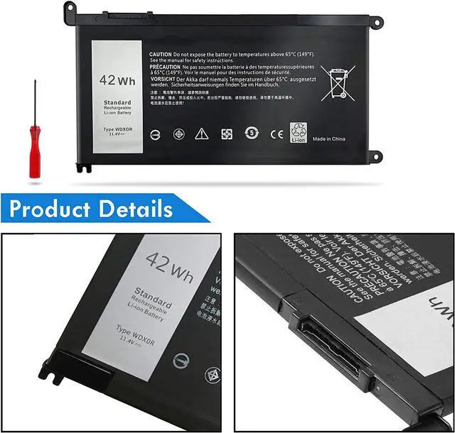 Alt view image 4 of 6 - NATNO WDX0R Laptop Battery for Dell Inspiron 13-5000 13-7000 15-5000 15-7000 17-5000 Series 7378 7368 5368 5378 5379 7560 7569 7570 7579 5565 5567 5568 5578 5767 5765 [42Wh 11.4V 4Cell]