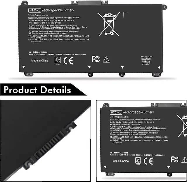 Alt view image 3 of 6 - HT03XL Laptop Battery for HP Pavilion 14-CE 14-CF 15-DB 15-CS 15-DA 17-BY Series L11119-855 15-CS0053CL 15-DA0014DX 15-DA0033WM 14-CE0064ST 14-CE1056WM 14-CE0034TX L11421-421 HSTNN-LB8M HSTNN-DB8R
