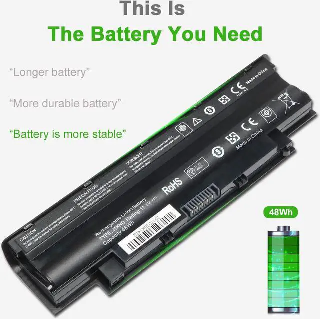 Alt view image 2 of 7 - New J1KND Laptop Battery 11.1V 48Wh Replacement for Dell Inspiron N5110 17R 15R 14R 13R N5010 N5030 N5040 N7110 N4110 N4010 M5010 M5110 Vostro 3450 3550 3750