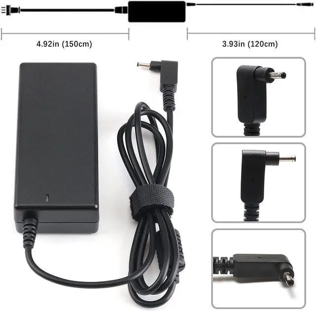 Alt view image 3 of 7 - 65W AC Adapter Laptop Charger for Acer Aspire A515-54 R5-571T R5-571TG V3-372T R7-371T A115-31 R5-471T V3-372 Swift SF314-52 SF314-51 SF113-31 Spin SP111-32N SP513-52N Power Laptop Adapter Supply Cord
