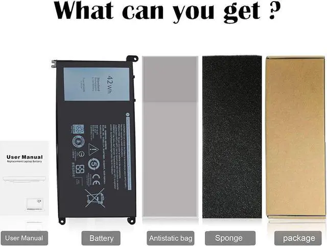 Alt view image 7 of 7 - 42WH WDX0R Battery for Dell Inspiron 15 5000 7000 Series 15 7579 7573 7560 7569 7570 5565 5567 5568 5570 5578 5579 7586 13 7368 7378 5368 5378 5379 17 5765 5767 5775 Latitude 3189 3580 P66F P58F P32E