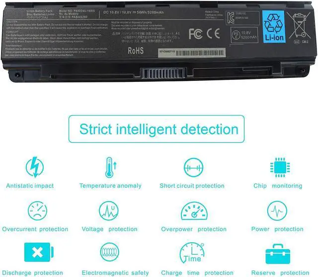 Alt view image 5 of 7 - PA5024U-1BRS Battery for Toshiba Satellite S75 P75-A7200 P75-A7100 S855-S5378 S855D-S5148 C75D C875 C850 L800 C55T-A C55-A5220 C55-A5300 C55-A5302 C55-A5390 P875 PA5026U-1BRS - 12 Month Warranty