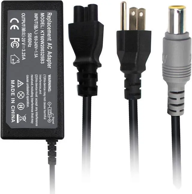 Alt view image 4 of 6 - 20V 3.25A 65W Adapter for Lenovo Thinkpad T400 T410 T420 T420S T430 T430s T430u T500 T510 T520 X120e X130e X131e X140e X200 X201 X220 X220T X230 E520 E530 E535 SL500 SL510 T430u T520 Laptop Charger