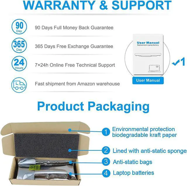 Alt view image 6 of 7 - BP02XL 849909-850 41WH Battery for HP Pavilion Notebook PC 15Z 15AU AW 15Z-AW000 15-AU000 15-AW000 15T-AW000 15-AU010WM 15-AU018WM 15-AU123CL 849569-421 849909-855 849569-542 HSTNN-UB7B TPN-Q172