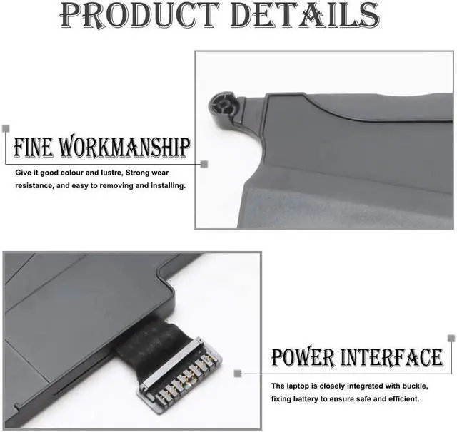 Alt view image 2 of 6 - A1495 A1406 New Laptop Battery Replacement for MacBook Air 11 Inch A1465 A1370 (Mid 2011 2012 2013 Early 2014 2015 Version); MC968 MD223 MD711 020-7376-A 020-7377-A