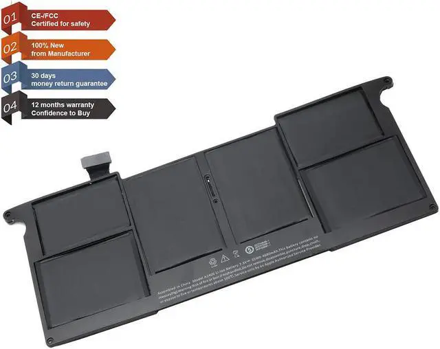Alt view image 5 of 6 - A1495 A1406 New Laptop Battery Replacement for MacBook Air 11 Inch A1465 A1370 (Mid 2011 2012 2013 Early 2014 2015 Version); MC968 MD223 MD711 020-7376-A 020-7377-A