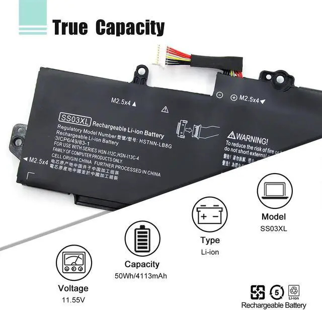 Alt view image 2 of 6 - BOWEIRUI HSTNN-LB8G SS03XL (11.55V 50Wh 4113mAh) Laptop Battery Replacement for Hp EliteBook 730 735 740 745 755 830 840 846 G5 745 840 G6 ZBOOK 14U G5 G6 HSN-I12C Series 933321-855 932823-421