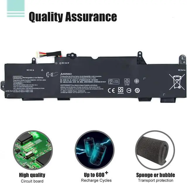 Alt view image 5 of 6 - BOWEIRUI HSTNN-LB8G SS03XL (11.55V 50Wh 4113mAh) Laptop Battery Replacement for Hp EliteBook 730 735 740 745 755 830 840 846 G5 745 840 G6 ZBOOK 14U G5 G6 HSN-I12C Series 933321-855 932823-421