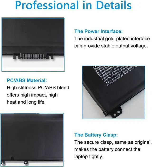Alt view image 3 of 7 - TF03XL 920070-855 Battery for HP Pavilion 17 15 14 17-AR050WM 15-CC023CL 15-CC050WM 15-CC060WM 15-CC123CL CC563ST 15-CD040WM 17-AR 15-CC 15-CD 15-CK 14-BF 920046-121 421 541 HSTNN-LB7X IB7Y LB7J LB7L