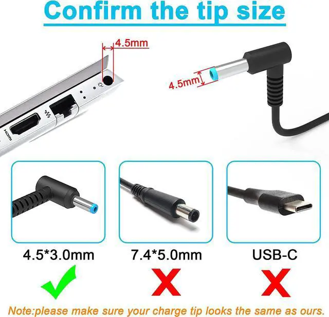 Alt view image 3 of 7 - 90W 19.5V 4.62A Blue Tip AC Adapter Laptop Charger for hp 90w ac Adapterhp Envy Charger Cord, hp Envy touchsmart 17 Charger, hp Travel Adapter 90w,hp 90w Smart ac Adapter,90w hp Spectre Power Cord