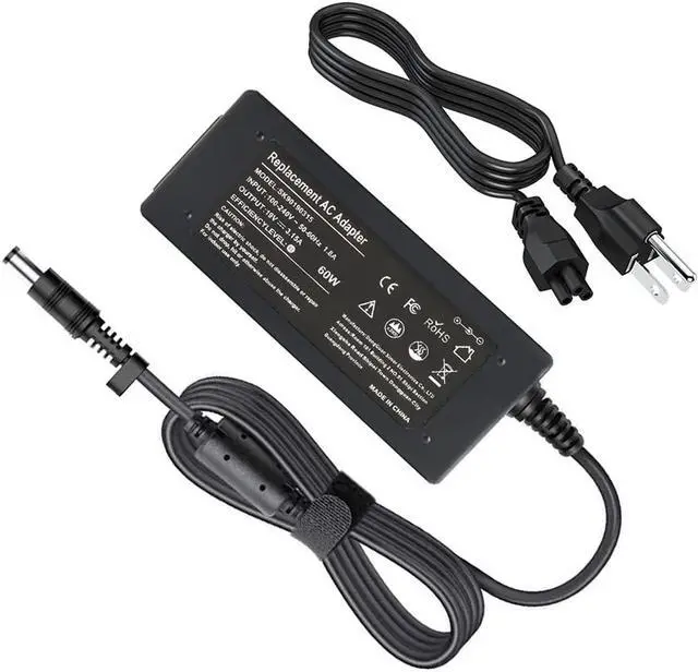 Main image of AC Adapter for Samsung 19V 3.15A 60W Compatible with Samsung AD-6019R 0335A1960 CPA09-004A Laptop Charger with 3-Prong Power Cord