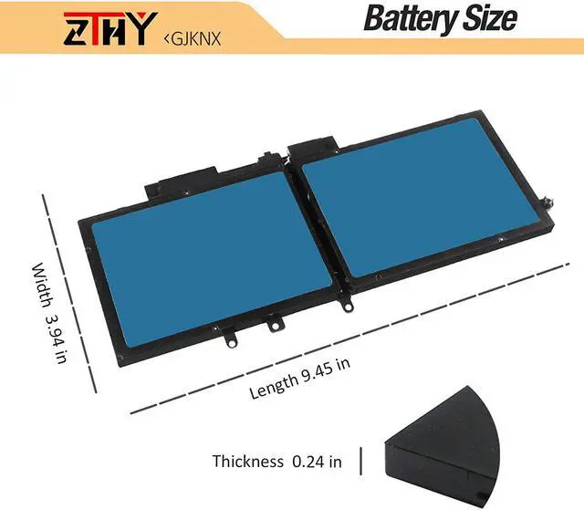 Alt view image 7 of 7 - ZTHY 68Wh GJKNX Battery Replacement for Dell Latitude 5480 5580 5280 5590 5490 E5480 E5580 E5490 E5590 Precision 15 3520 3530 Series GD1JP 0GD1JP DY9NT 0DY9NT 5YHR4 451-BBZG 7.6V 4-Cell 8500mAh