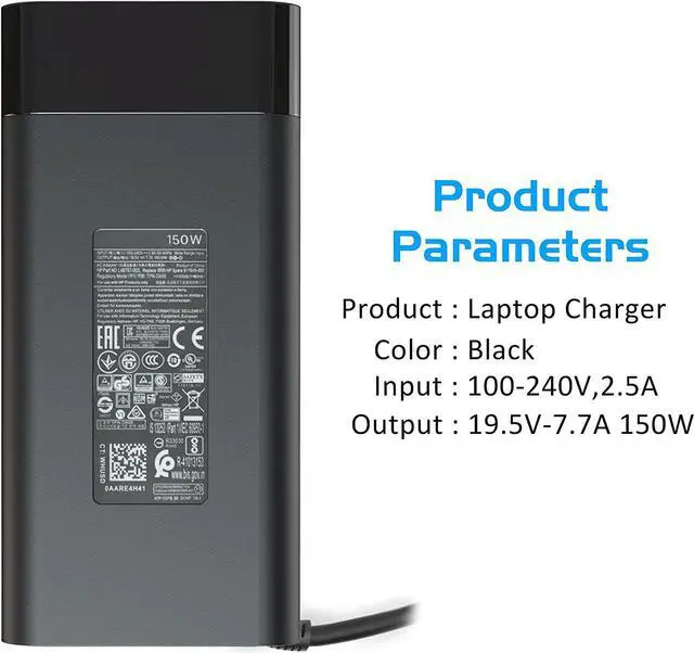 Alt view image 7 of 7 - 150W Genuin AC Charger Fit for Original HP Zbook 15 16 17 15u 15v G3 G4 G5 G6 G7 G8 G9 ZBook Studio G3 G4 G5 G6 G7 G8 OMEN by 15 17 Pavilion Gaming 15 17 TPN-CA11 TPN-DA09 Laptop Power Adapter Supply