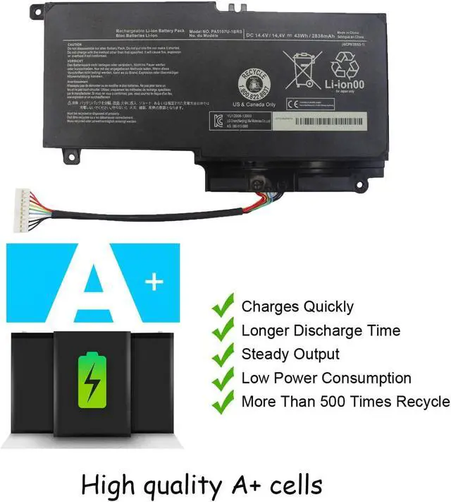 Alt view image 3 of 7 - LNOCCIY 14.4V 2838mAh Laptop Battery for Toshiba Satellite P55-a5312 P55-a5200 P55t-a5202 P55t-a5116 L55-a5226 S55-a5236 S55-a5275 S55-a5294 S55-a5295 PA5107U-1BRS P000573230