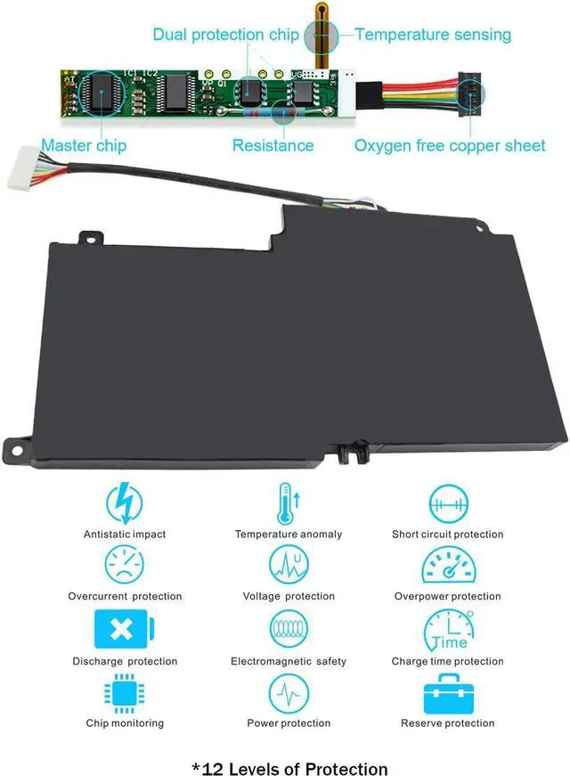 Alt view image 4 of 7 - LNOCCIY 14.4V 2838mAh Laptop Battery for Toshiba Satellite P55-a5312 P55-a5200 P55t-a5202 P55t-a5116 L55-a5226 S55-a5236 S55-a5275 S55-a5294 S55-a5295 PA5107U-1BRS P000573230