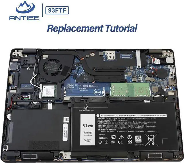 Alt view image 5 of 7 - ANTIEE 51Wh 93FTF Laptop Battery Replacement for Dell Latitude 5280 5480 5580 5590 5490 5288 5290 5488 E5280 E5480 E5580 E5490 E5590 E5290 Precision 15 3520 3530 Series D4CMT 4YFVG 83XPC 083XPC
