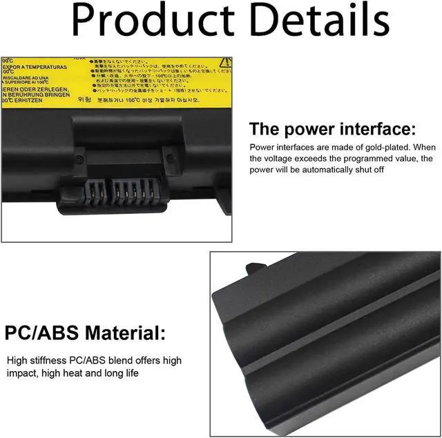 Alt view image 3 of 6 - T430 Laptop Battery for Lenovo ThinkPad W530 W530i W520 W510 T410 T420 T420i T510 T520 T530 L412 L420 L430 L512 L520 L530 0A36303 45N1001 0A36302 42T4791 45N1011 45N1005 42T4235