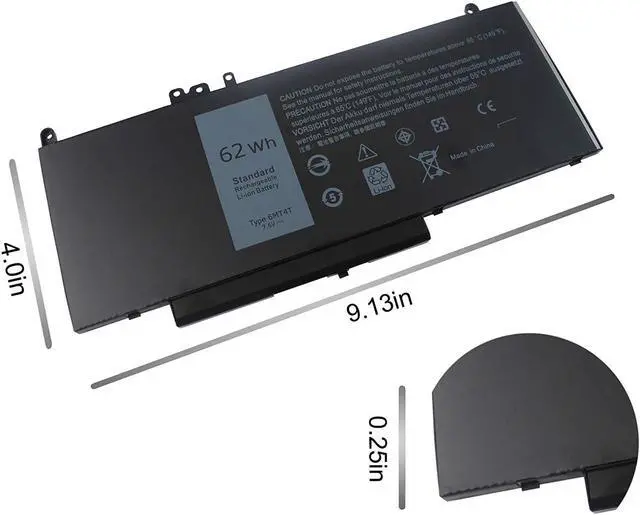 Alt view image 3 of 6 - 6MT4T Battery for Dell Latitude E5570 E5470 7V69Y TXF9M 79VRK 07V69Y 7.6V 62WH - 12 Months Warranty