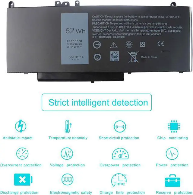 Alt view image 5 of 6 - 6MT4T Battery for Dell Latitude E5570 E5470 7V69Y TXF9M 79VRK 07V69Y 7.6V 62WH - 12 Months Warranty