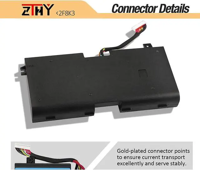 Alt view image 4 of 7 - ZTHY 2F8K3 Battery Replacement for Dell Alienware 17 R1 17X M17X-R5 Alienware 18 R1 18X M18X-R3 Series Gaming Laptop 02F8K3 KJ2PX 0KJ2PX G33TT 0G33TT 0NU209 451-BBCB 14.8V 86Wh 5700mAh