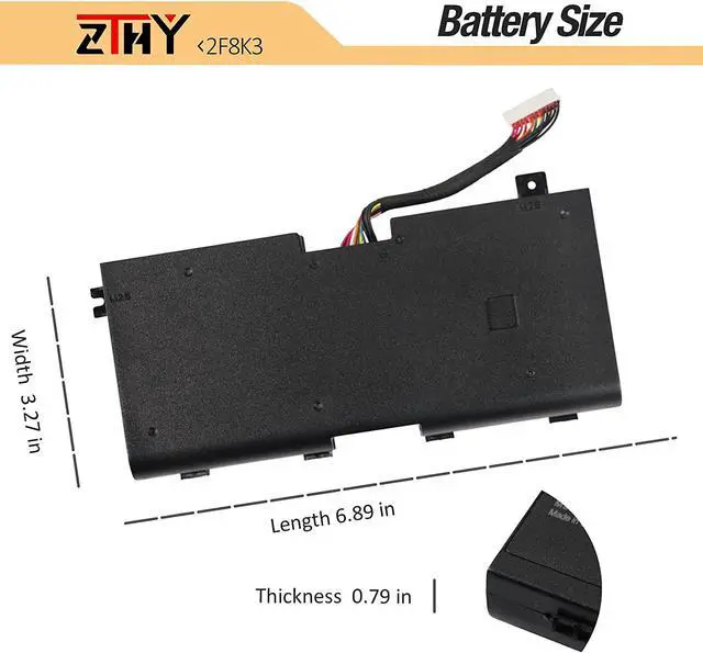 Alt view image 7 of 7 - ZTHY 2F8K3 Battery Replacement for Dell Alienware 17 R1 17X M17X-R5 Alienware 18 R1 18X M18X-R3 Series Gaming Laptop 02F8K3 KJ2PX 0KJ2PX G33TT 0G33TT 0NU209 451-BBCB 14.8V 86Wh 5700mAh